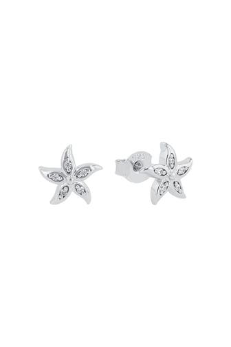 AMOR Ohrringe für Damen, 925 Sterling Silber, Zirkonia synth. | Seestern Silber