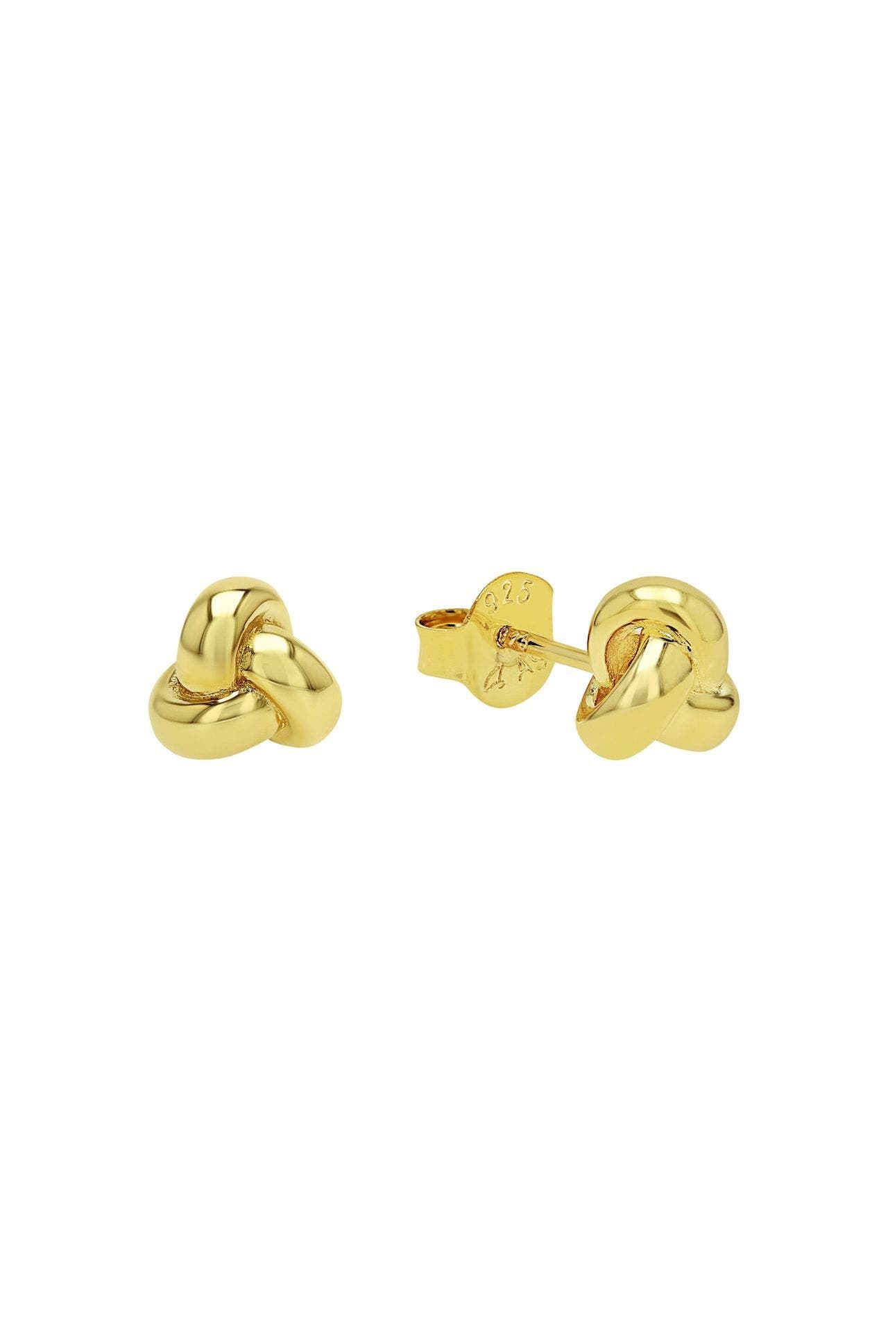 AMOR Ohrringe für Damen, 925 Sterling Silber | Knoten Gold, Bild 1