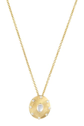 NOELANI Kette mit Anhänger für Damen, Silber 925, Chalzedon und Zirkonia