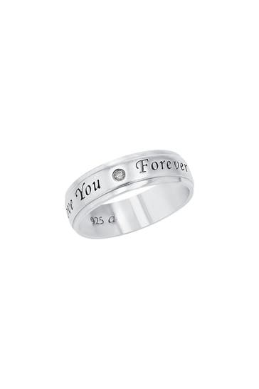AMOR Ring für Damen und Herren, Unisex, 925 Sterling Silber, Zirkonia synth. Silber