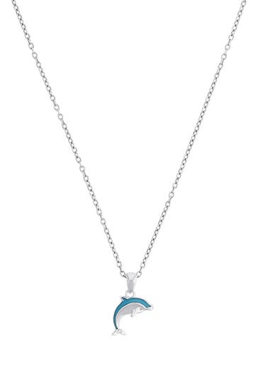 PRINZESSIN LILLIFEE Kette mit Anhänger für Mädchen, 925 Sterling Silber, Zirkonia synth. | Delphin