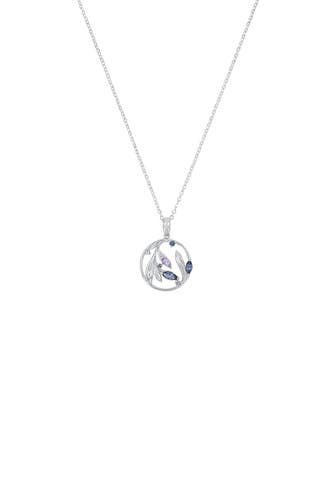 AMOR Kette mit Anhänger für Damen, 925 Sterling Silber, Zirkonia synth.