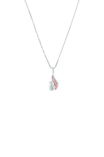 AMOR Kette mit Anhänger für Damen, 925 Sterling Silber, Zirkonia synth.
