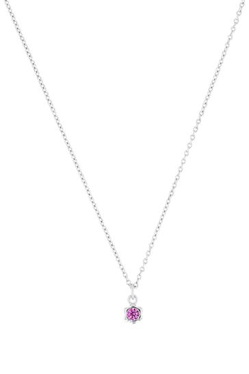 PRINZESSIN LILLIFEE Kette mit Anhänger für Mädchen, 925 Sterling Silber, Zirkonia synth. | Geburtsstein