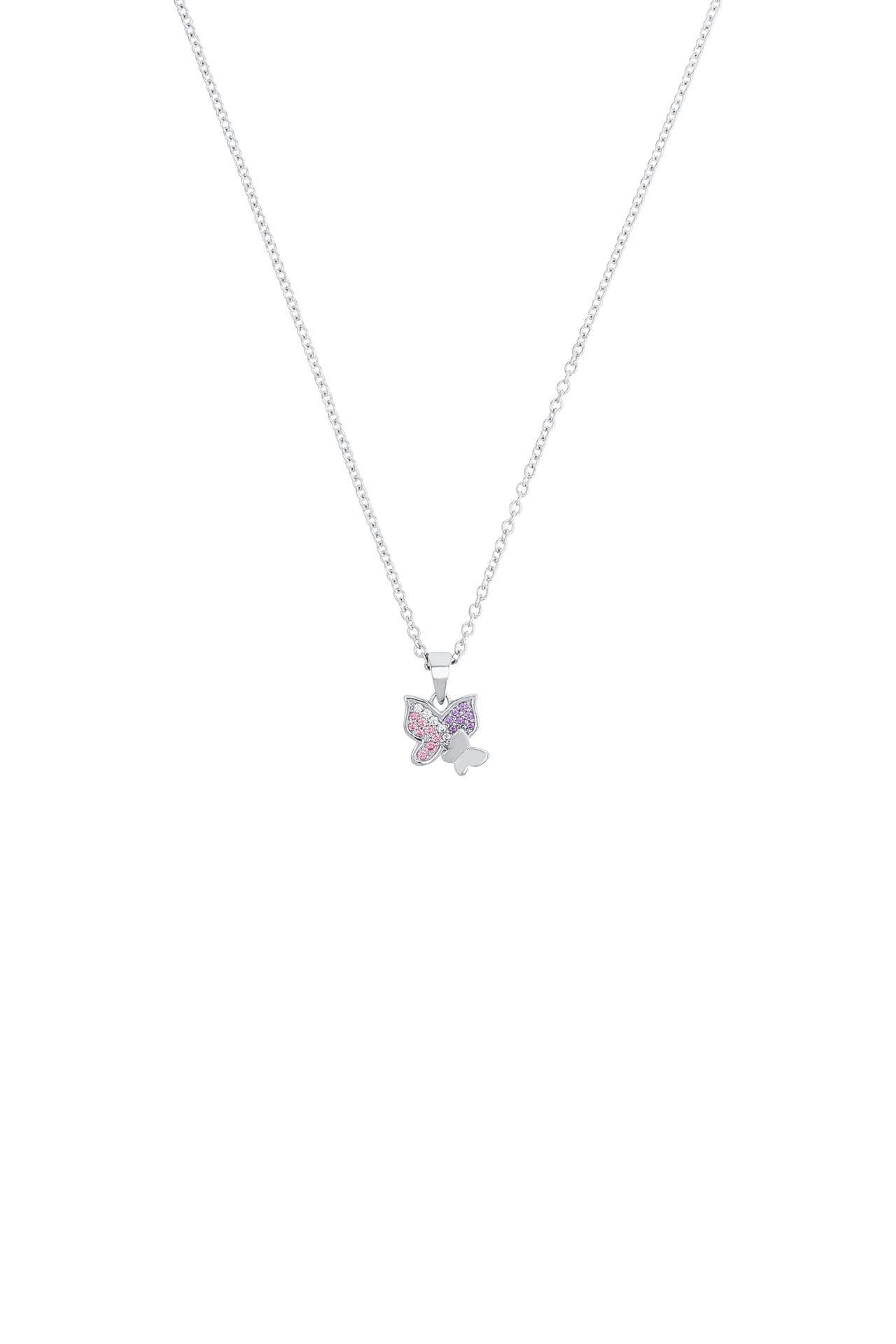 PRINZESSIN LILLIFEE Kette mit Anhänger für Mädchen, 925 Sterling Silber, Zirkonia synth. | Schmetterling, Bild 1