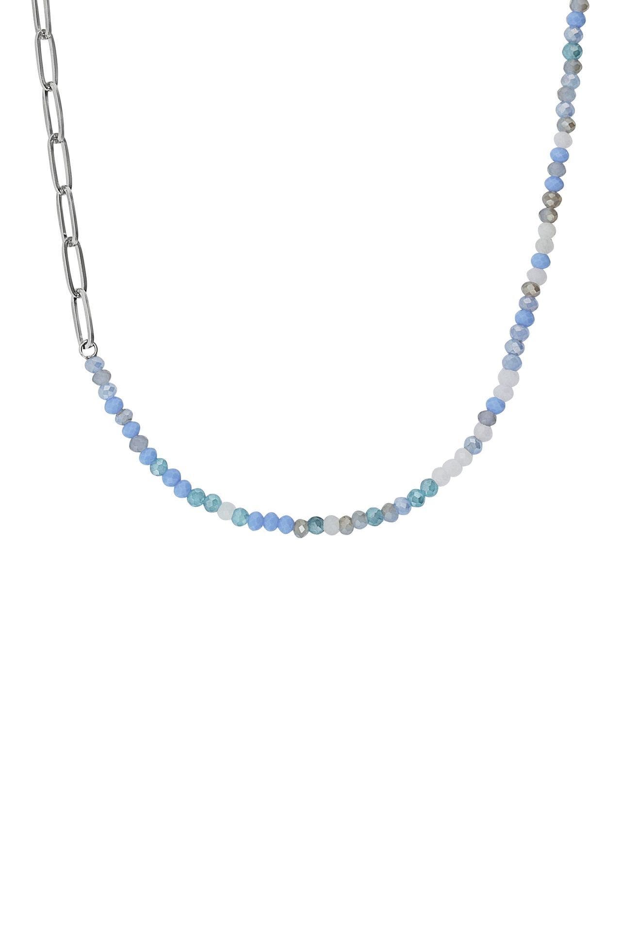 NOELANI Kette für Damen, Edelstahl, Glasperle Silber, Bild 1
