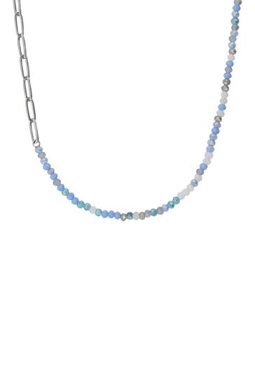 NOELANI Kette für Damen, Edelstahl, Glasperle Silber