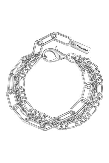 YOKOAMII Armband Metall-Legierung silber