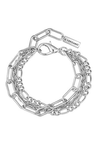 YOKOAMII Armband Metall-Legierung silber