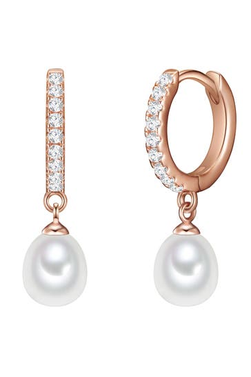 VALERO PEARLS Ohrringe Süßwasser-Zuchtperle roségold