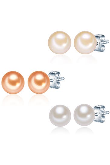 VALERO PEARLS Ohrringe Sterling Silber apricot