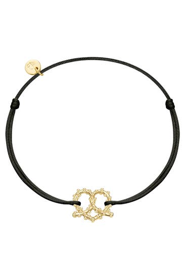 GLANZSTÜCKE MÜNCHEN Armband Armband Sterling Silber gelbgold Textil (schwarz) gelbgold