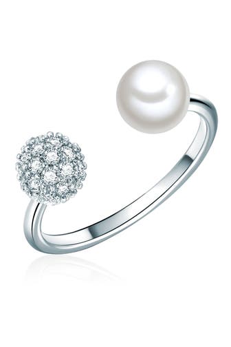 LULU & JANE Ring Muschelkernperle silber