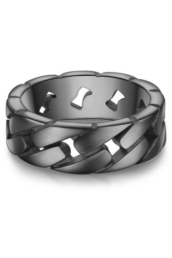 TRUE REBELS Ring Edelstahl gunmetal