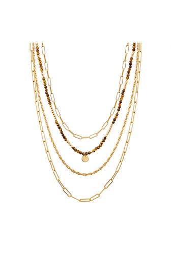 YOKOAMII Kette Metall-Legierung gelbgold