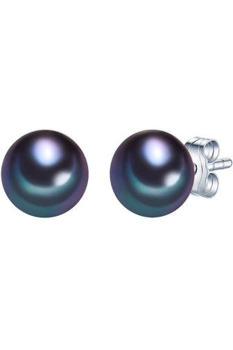 VALERO PEARLS Ohrringe Süßwasser-Zuchtperle blau