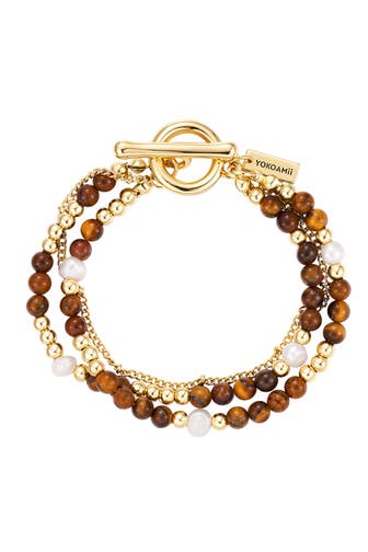 YOKOAMII Armband Metall-Legierung gelbgold