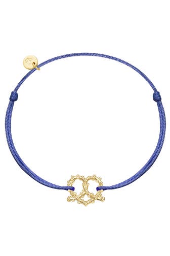 GLANZSTÜCKE MÜNCHEN Armband Armband Sterling Silber gelbgold Textil (dunkelblau) OneColor