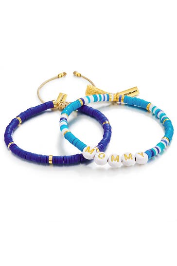 YOKOAMII Armband Heishi Perlen blau