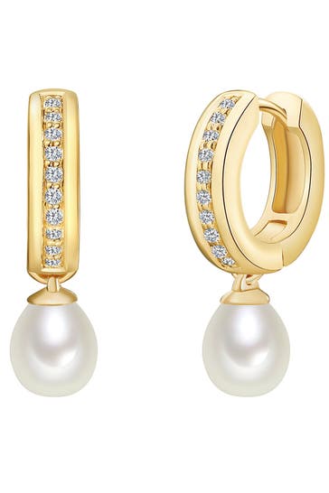 VALERO PEARLS Ohrringe Süßwasser-Zuchtperlen gelbgold