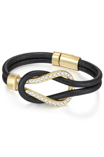 LULU & JANE Armband Echtleder schwarz