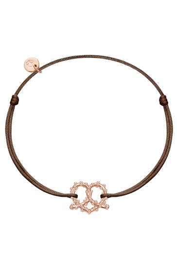 GLANZSTÜCKE MÜNCHEN Armband Armband Sterling Silber roségold Textil (braun) roségold