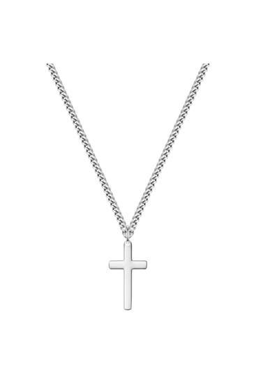 TRUE REBELS Kette Kette mit Anhänger Edelstahl silber