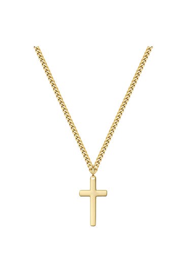 TRUE REBELS Kette Kette mit Anhänger Edelstahl gelbgold OneColor