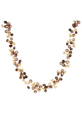 VALERO PEARLS Kette Sterling Silber braun