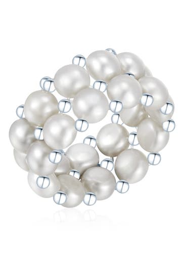 VALERO PEARLS Ring Süßwasser-Zuchtperlen grau