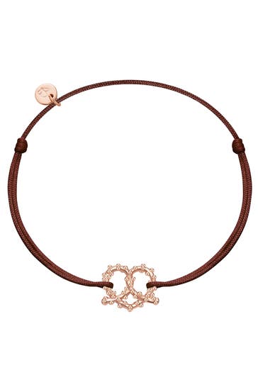 GLANZSTÜCKE MÜNCHEN Armband Armband Sterling Silber roségold Textil (bordeaux) roségold