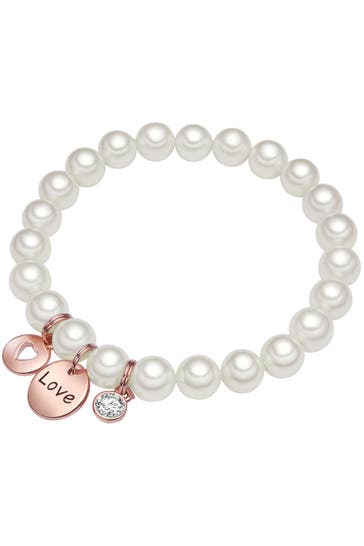 LULU & JANE Armband Muschelkernperle weiß