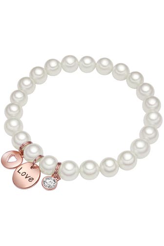 LULU & JANE Armband Muschelkernperle weiß