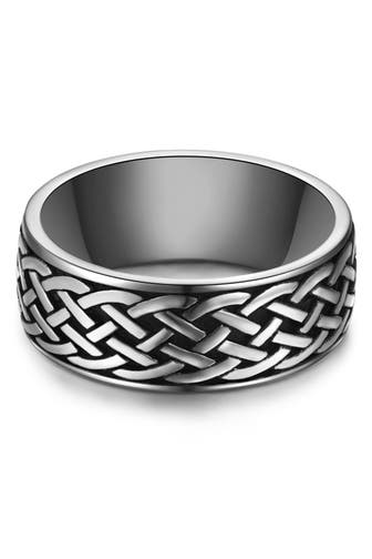 TRUE REBELS Ring Edelstahl silber/schwarz