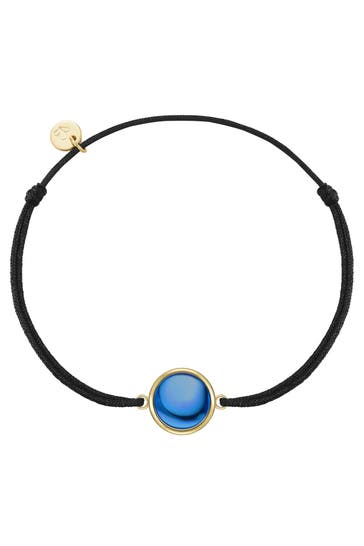 GLANZSTÜCKE MÜNCHEN Armband Armband Sterling Silber gelbgold Textil (schwarz) Zirkonia blau gelbgold