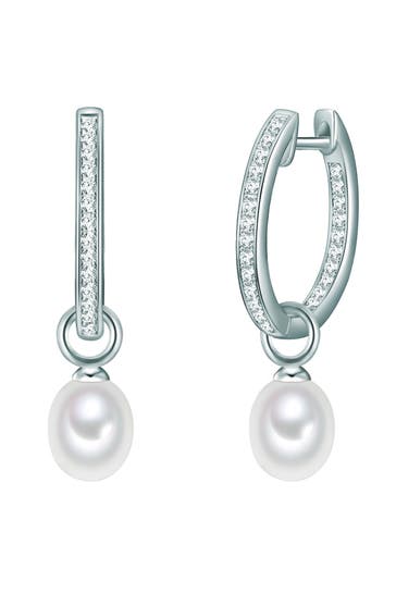 VALERO PEARLS Ohrringe Süßwasser-Zuchtperle silber