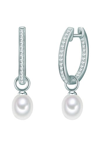 VALERO PEARLS Ohrringe Süßwasser-Zuchtperle silber