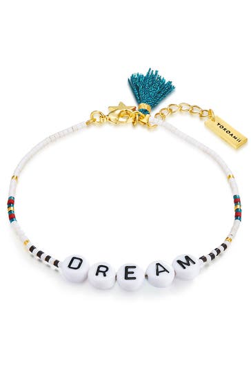 YOKOAMII Armband Holzperlen weiß