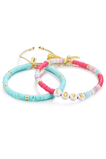 YOKOAMII Armband Heishi Perlen türkis