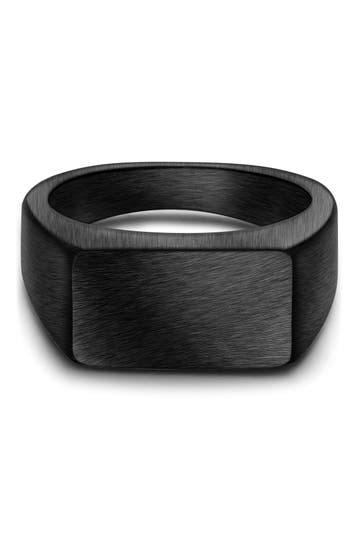 TRUE REBELS Ring Edelstahl schwarz