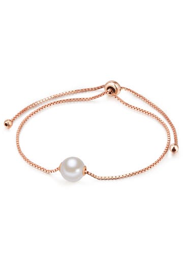 VALERO PEARLS Armband Süßwasser-Zuchtperle roségold