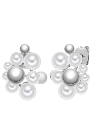 LULU & JANE Ohrringe Perle (synth.) weiß
