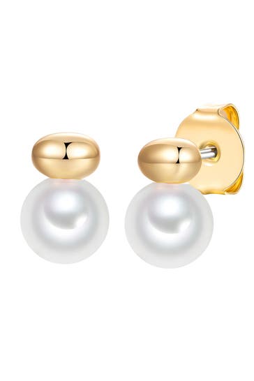 LULU & JANE Ohrringe Muschelkernperle weiß