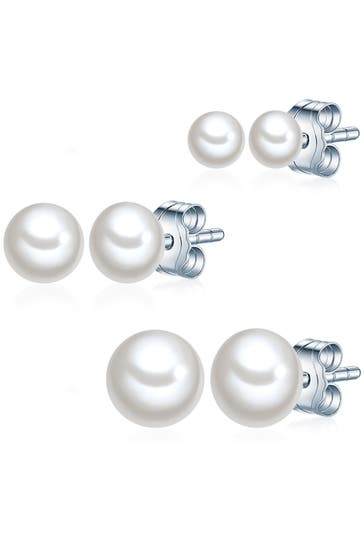 VALERO PEARLS Schmuckset Süßwasser-Zuchtperle weiß