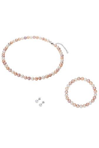 LULU & JANE Schmuckset Muschelkernperle multicolor