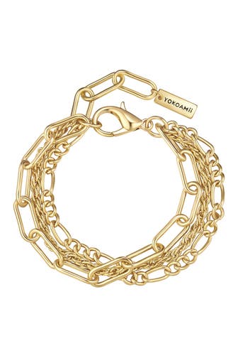 YOKOAMII Armband Metall-Legierung gelbgold