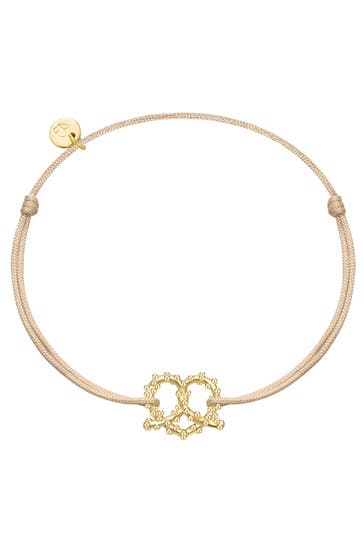 GLANZSTÜCKE MÜNCHEN Armband Armband Sterling Silber gelbgold Textil (beige) OneColor
