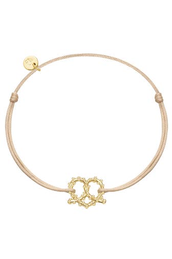 GLANZSTÜCKE MÜNCHEN Armband Armband Sterling Silber gelbgold Textil (beige) OneColor