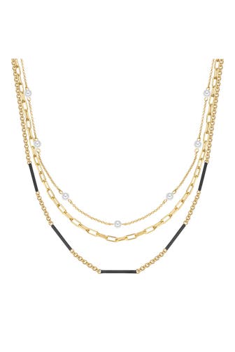 YOKOAMII Kette Kette gelbgold Perle (synth.) weiß gelbgold