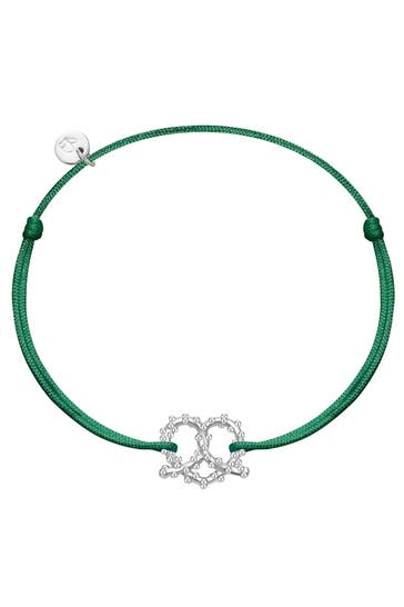 GLANZSTÜCKE MÜNCHEN Armband Armband Sterling Silber Textil (grün) silber